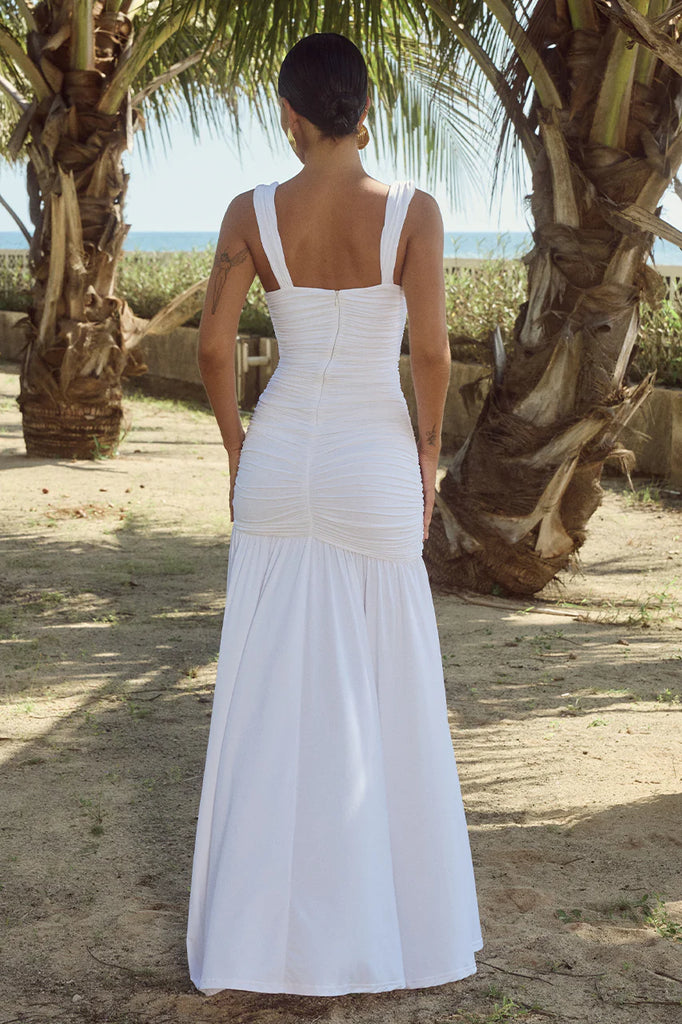 Carlina Tiered Maxi Dress - White