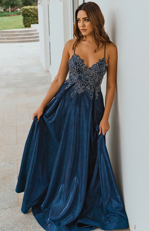 Ivy PO854 Gown by Tania Olsen - Navy