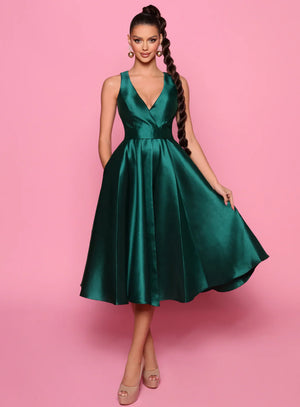 Arnie NP150 Midi Dress by Nicoletta - Emerald