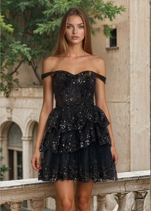 Sweetheart Mini Dress - Black