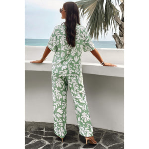 Green Leaf Pant - Green/White