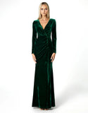 Angelica Long Sleeve gown - Emerald