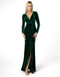 Angelica Long Sleeve gown - Emerald