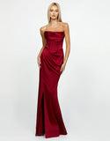Gess Off Shoulder Fishtail Gown by Bariano - Deep Red