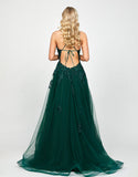 Alie Plunging Ball Gown By Bariano - Dark Green