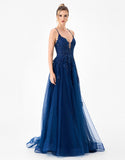 Roselee Embellished Ball Gown  By Bariano - Navy