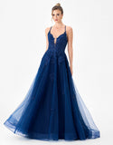 Roselee Embellished Ball Gown  By Bariano - Navy