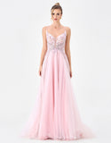 Dionne Embellished Gown By Bariano - Soft Pink