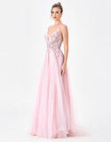 Dionne Embellished Gown By Bariano - Soft Pink