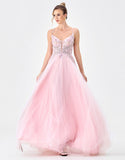 Dionne Embellished Gown By Bariano - Soft Pink