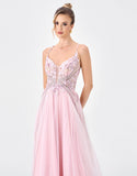 Dionne Embellished Gown By Bariano - Soft Pink