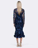 Caridee Sleeved Floral Midi by Bariano - Navy