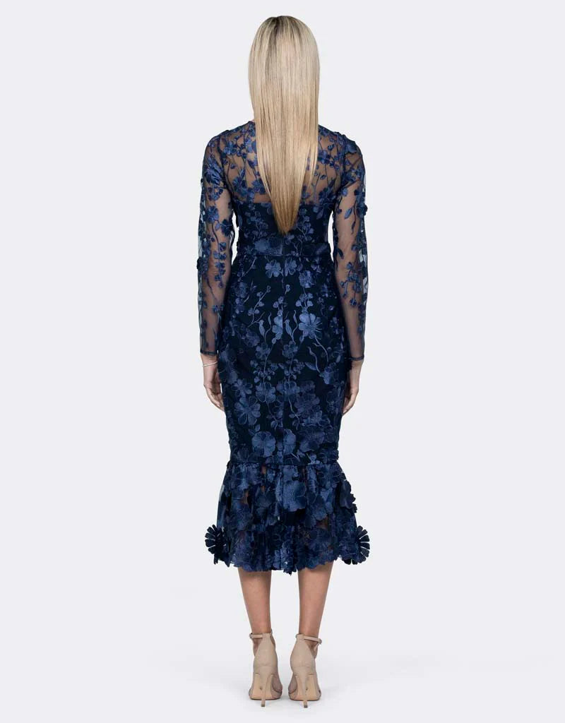 bariano long sleeve dress Caridee Sleeved Floral Midi by Bariano