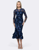 Caridee Sleeved Floral Midi by Bariano - Navy