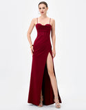 Sloanne High Split Maxi by Bariano - Deep red