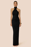 Crush Halter Gown - Black
