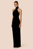 Crush Halter Gown - Black