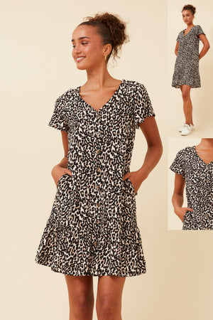 Carmine Leopard Dress
