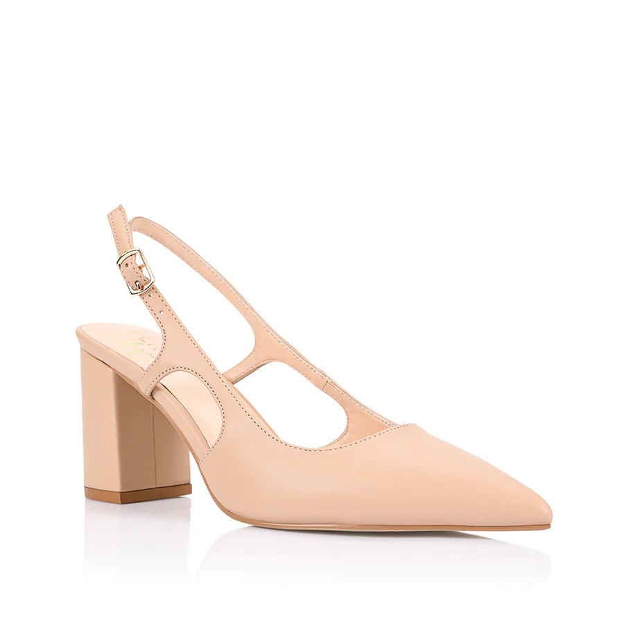 Elton Slingback Block Hells - Nude
