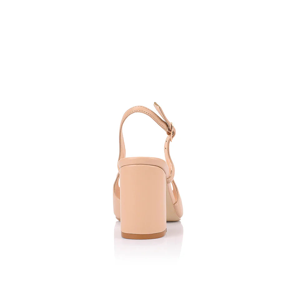 Elton Slingback Block Hells - Nude