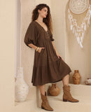 Sienna Dress - Brown
