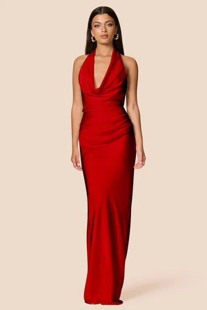 Penelope Drape Gown by Nookie - Cherry