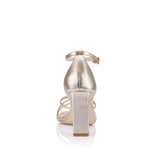 Kitty Block Heel Sandals by Verali - Champagne Gold