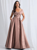Eloisa Off shoulder Gown by Trellis Lane - Latte