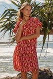 Copacabana Dress Shirt by Betty Basics - Sardinia Geo Print