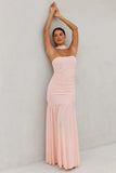 Hayley Strapless Mesh Dress - Pale Pink By Sass