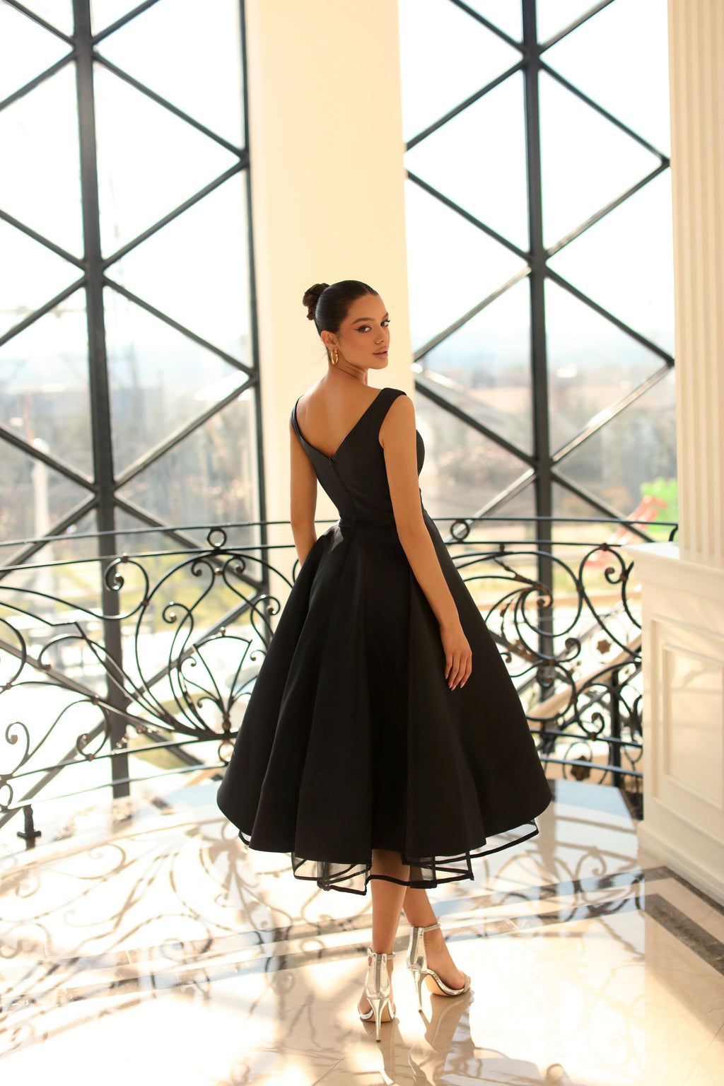Amy NC1089 Midi Dress by Nicoletta - Black
