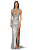 Sensation Plunge Gown by Nokkie - Silver
