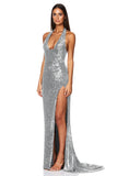 Sensation Plunge Gown by Nokkie - Silver