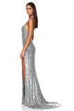 Sensation Plunge Gown by Nokkie - Silver