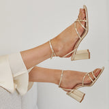 Nakita Block Heel by Verali - Gold