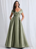 Eloisa Off shoulder Gown by Trellis Lane - Olive