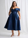 Eloisa Off Shoulder Midi - Navy