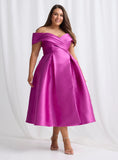 Eloisa Off Shoulder Midi - Fuschia