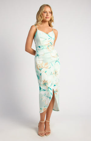 Jenna Midi Dress - Sage floral