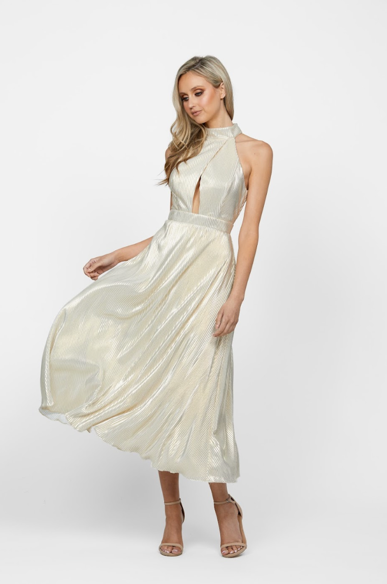 Astrella Cross Over Midi Dress by Bariano Astrella Cross Over Midi Dress by Bariano