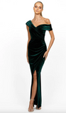 Gabby Velvet Gown by Bariano - Bottle Green