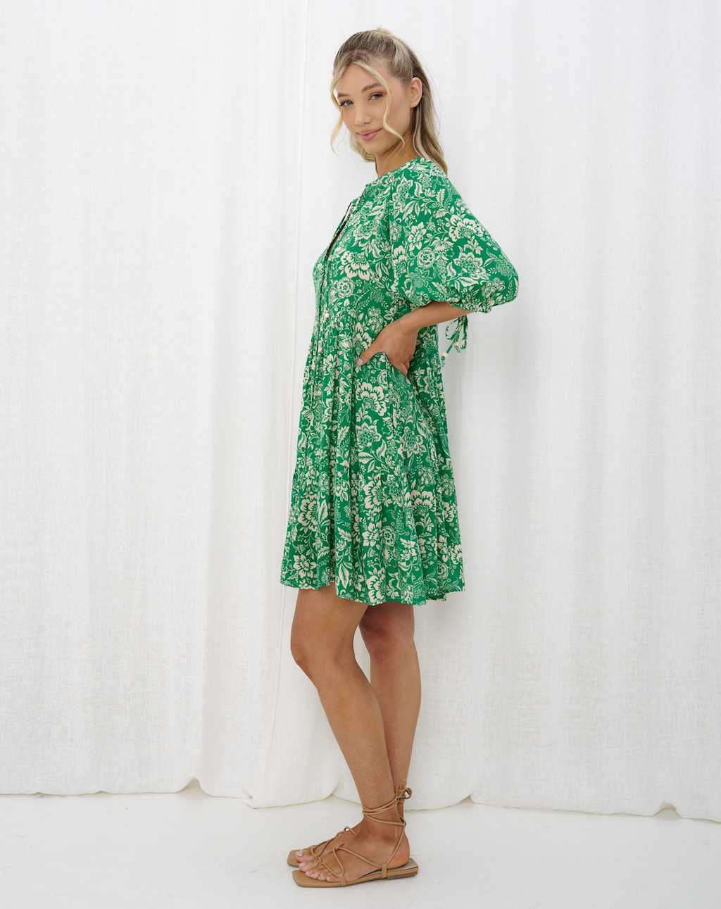 Jayla Dress - Green Floral