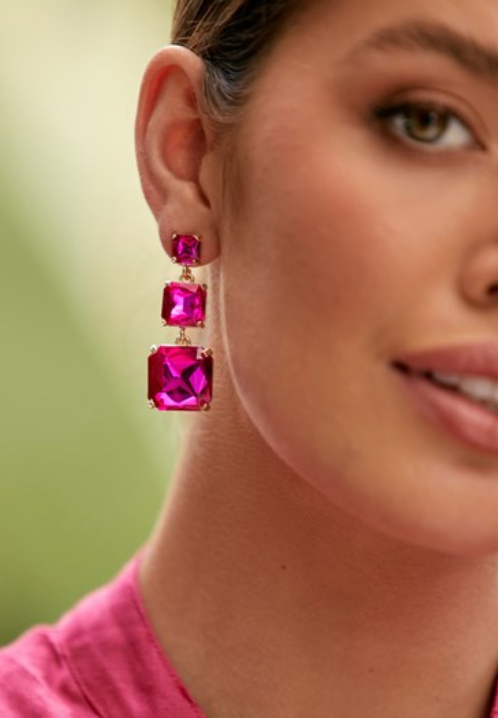 Madeline Earring - Hot Pink