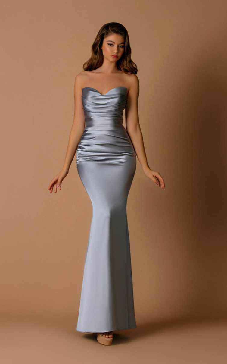 India NBM1043 Gown by Nicoletta - Iron