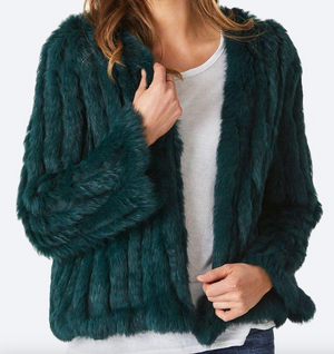365 Days Short Fur Jacket - Emerald
