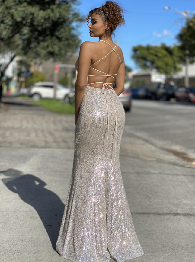 jadore silver dress J'Adore - Silver Formal Dress