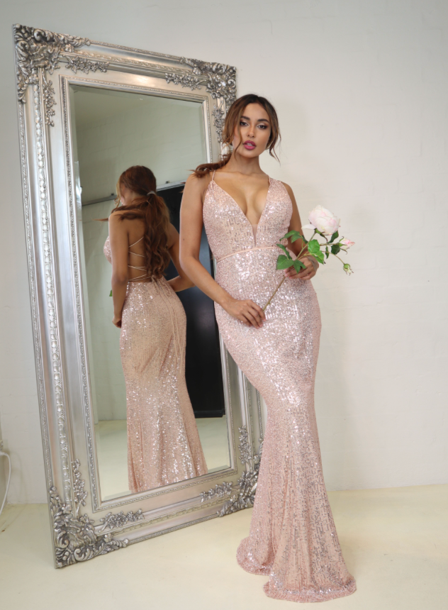 Cynthia JP111 Gown by Jadore - Rose Gold Cynthia JP111 Gown by Jadore - Rose Gold