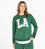 Lucy French Terry Sweat - LA Green Print