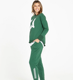 Lucy French Terry Sweat - LA Green Print