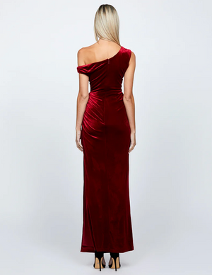 Claudine Velvet Gown by Bariano - Wine